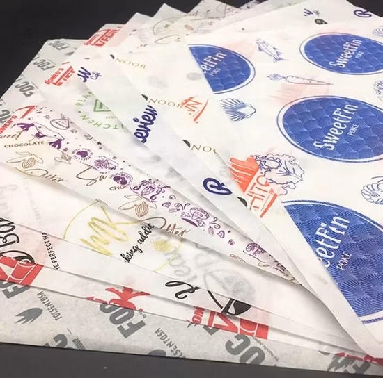 Custom Printed Food Wrapping Use Greaseproof Paper Baking Custom Burger Wrappers Paper