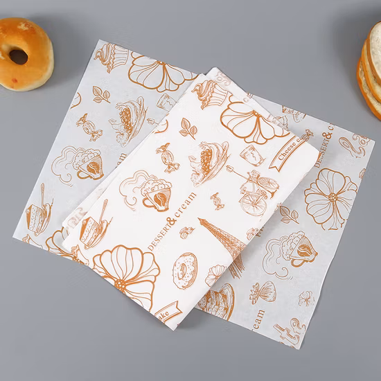 Logo personalizzato stampato Deli Meat Hamburger Frie Burger Sandwich Wrap Wax Food Wrapping Carta oleata